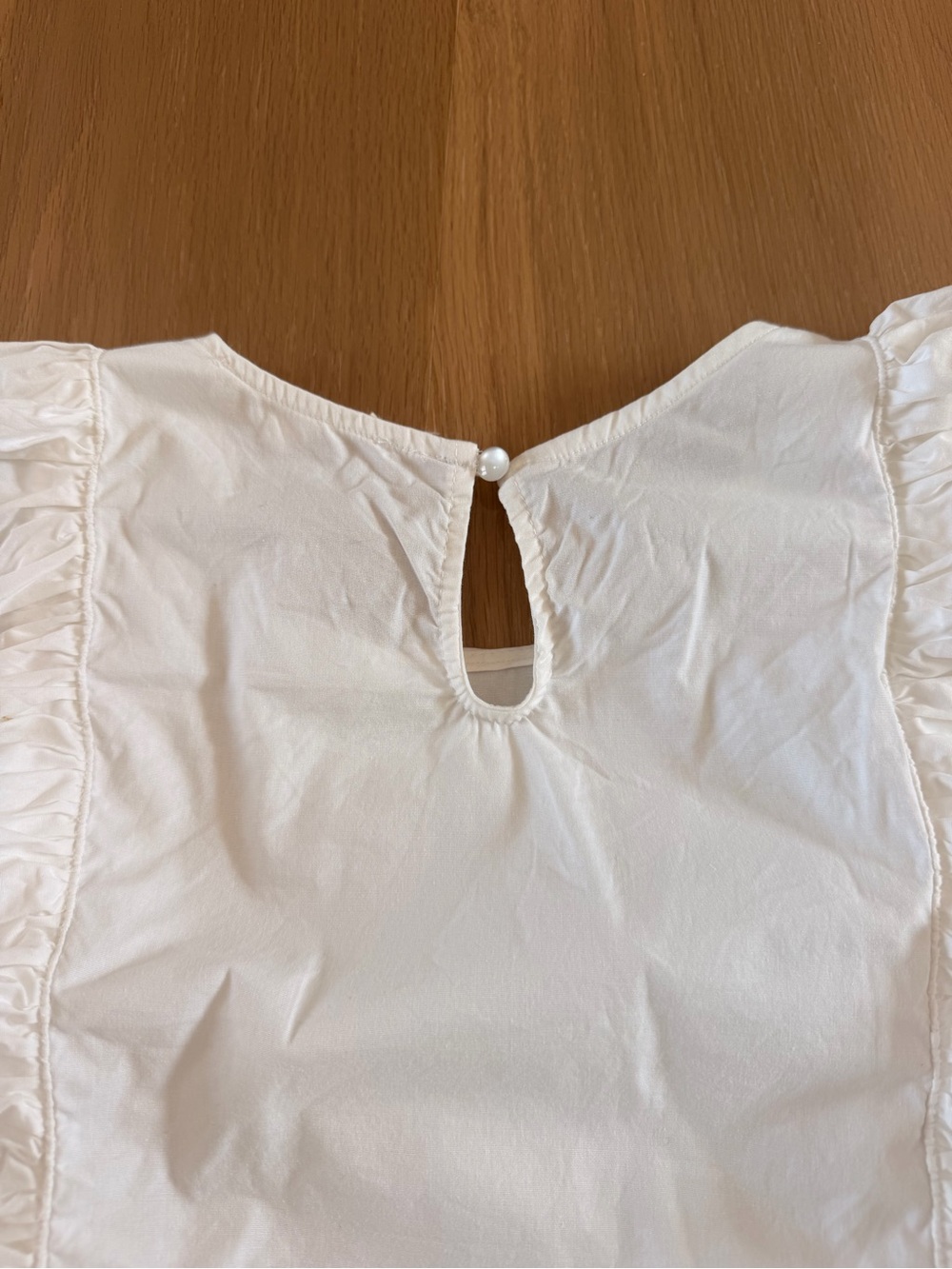 Painted Threads White Ruffle-Trim Cotton Blouse - Picture 5 of 9